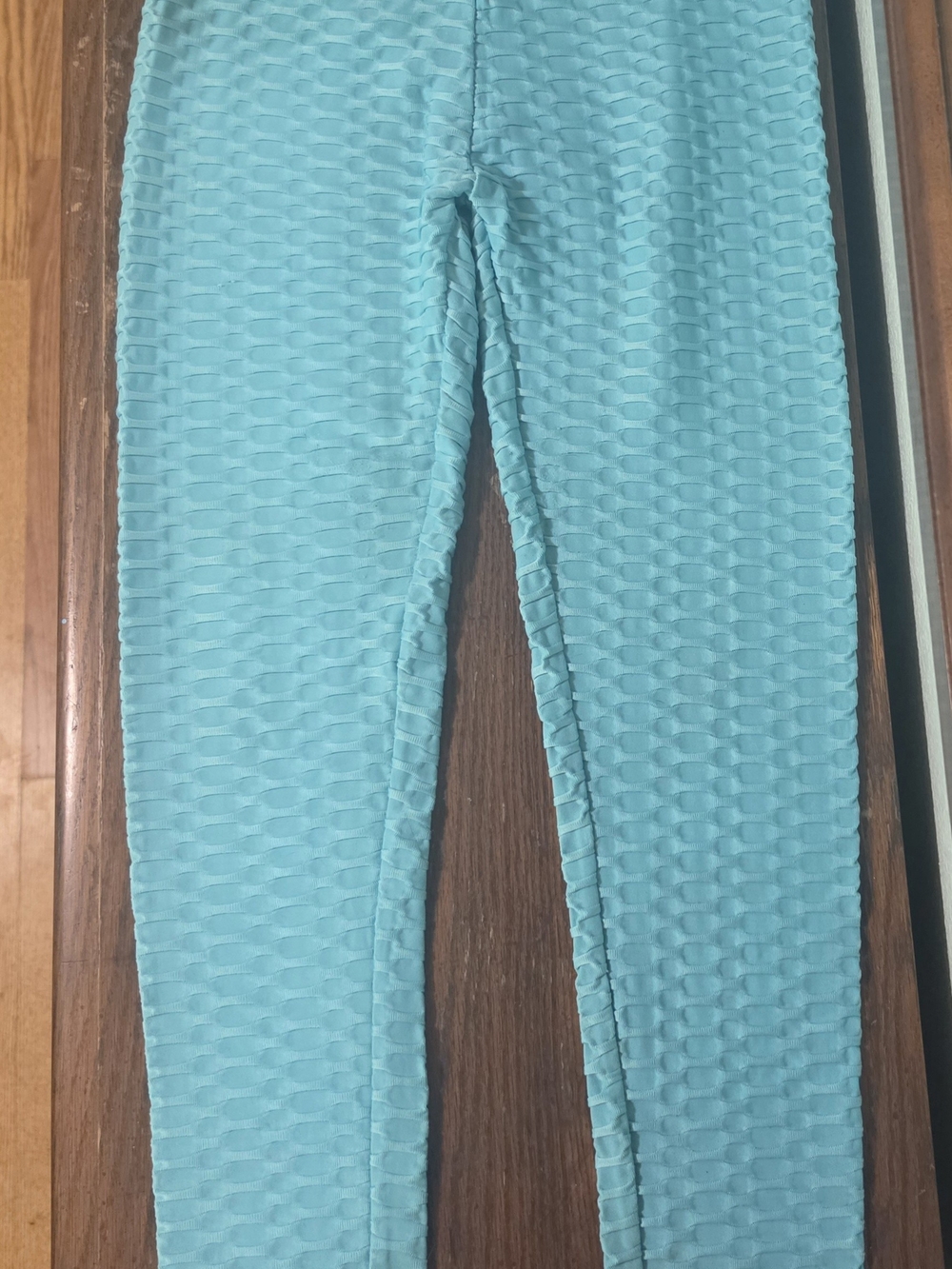 Source Unknown Aqua Textured Leggings